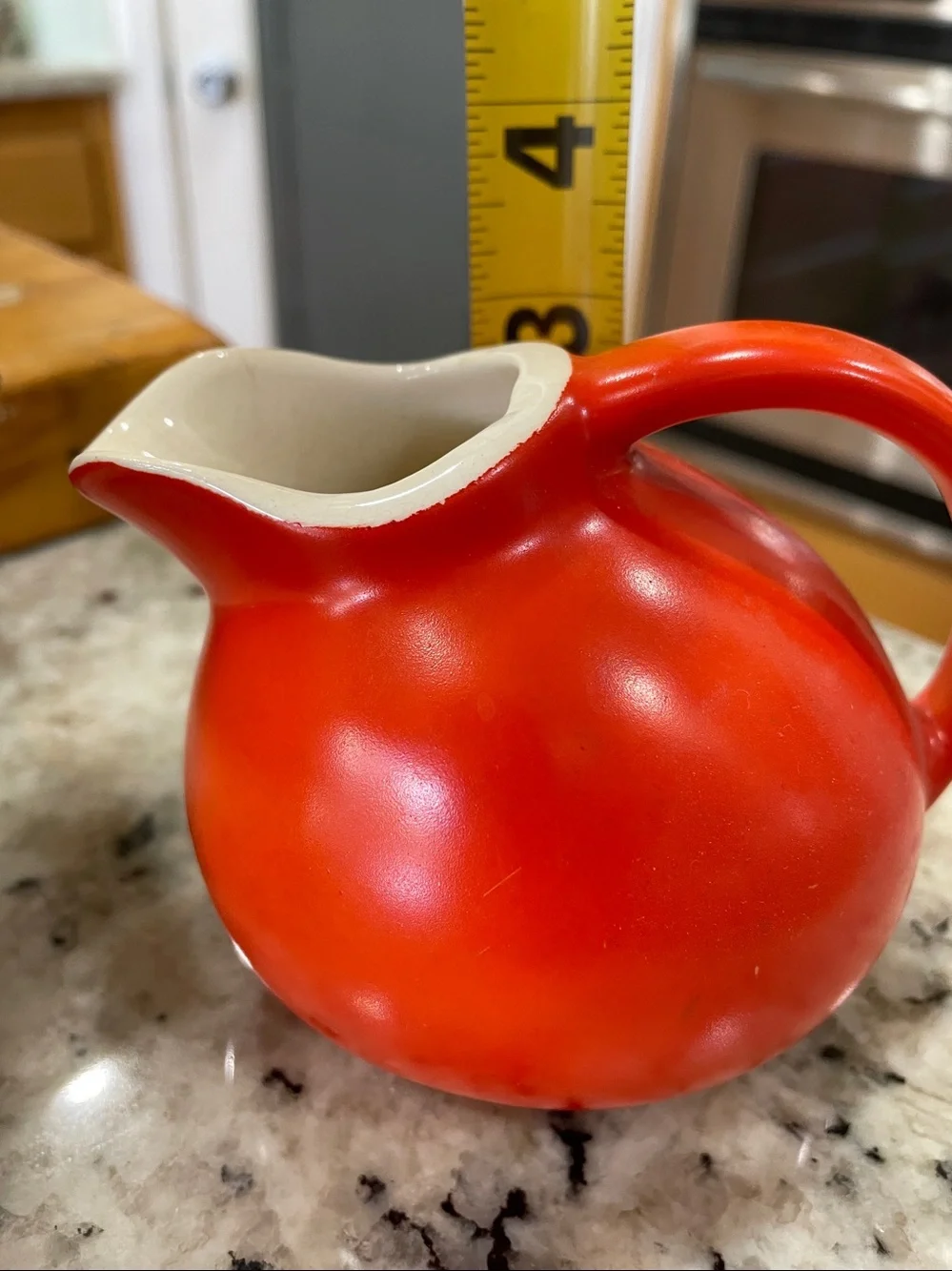 Vintage clay pottery creamer